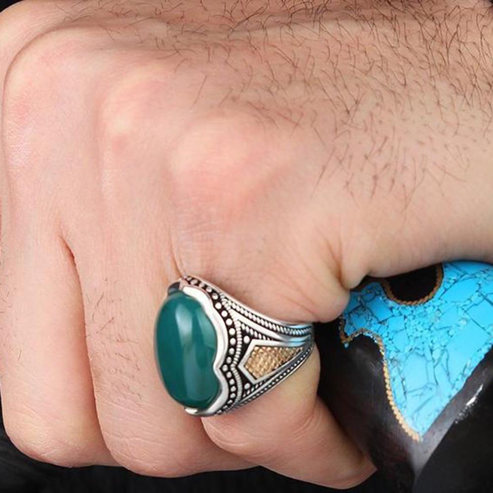 Natural Green Onyx Ring, Solid 925 Sterling Silver Ring, Handmade Ring, Oval Gemstone Ring, Designer Ring, December Birthstone, Unisex Ring