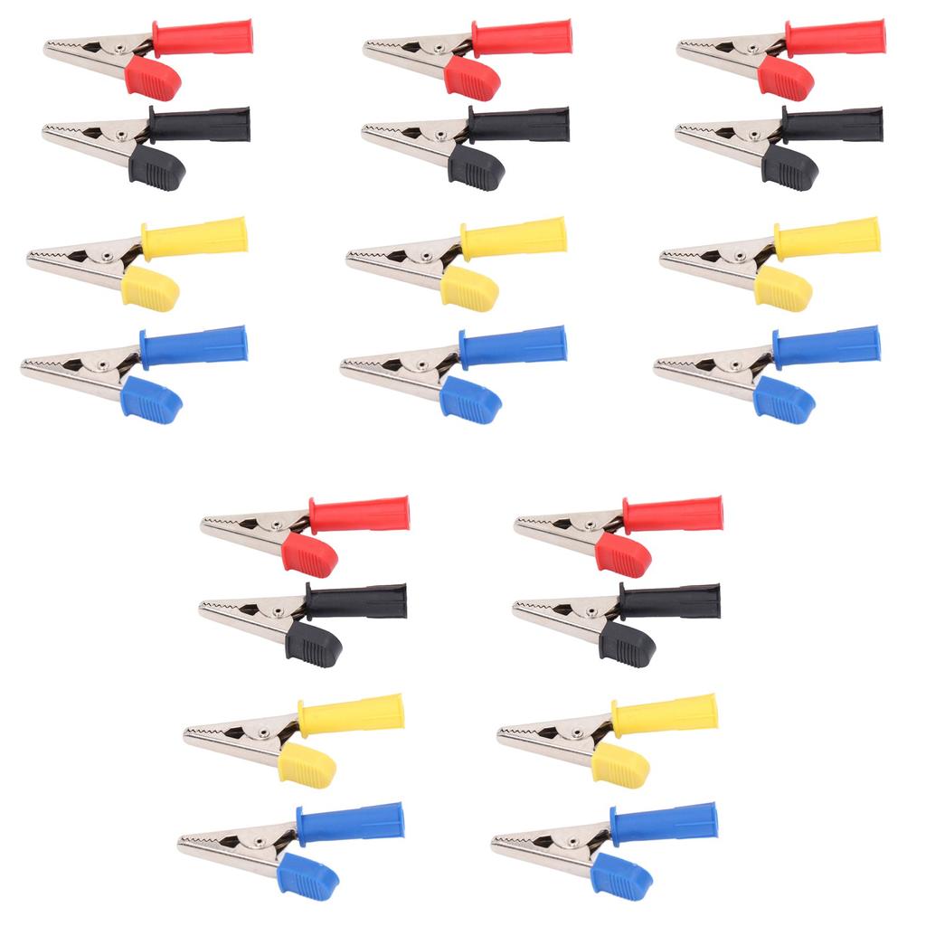 5Set Test Leads Clips Brass PVC Car Battery Charging Tests Clamp with 4mm Jacks for Wires