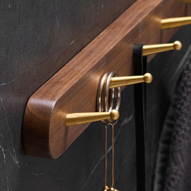 Brushed Gold Bathroom Robe Hook Clothes Hook Wood Aluminum Rack Hanger Towel Hanger Kitchen Hanger Bathroom Accessories