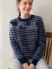 Women's Striped Jacquard Cashmere Sweater - Loose, Slimming Round Neck for Autumn/Winter 2026