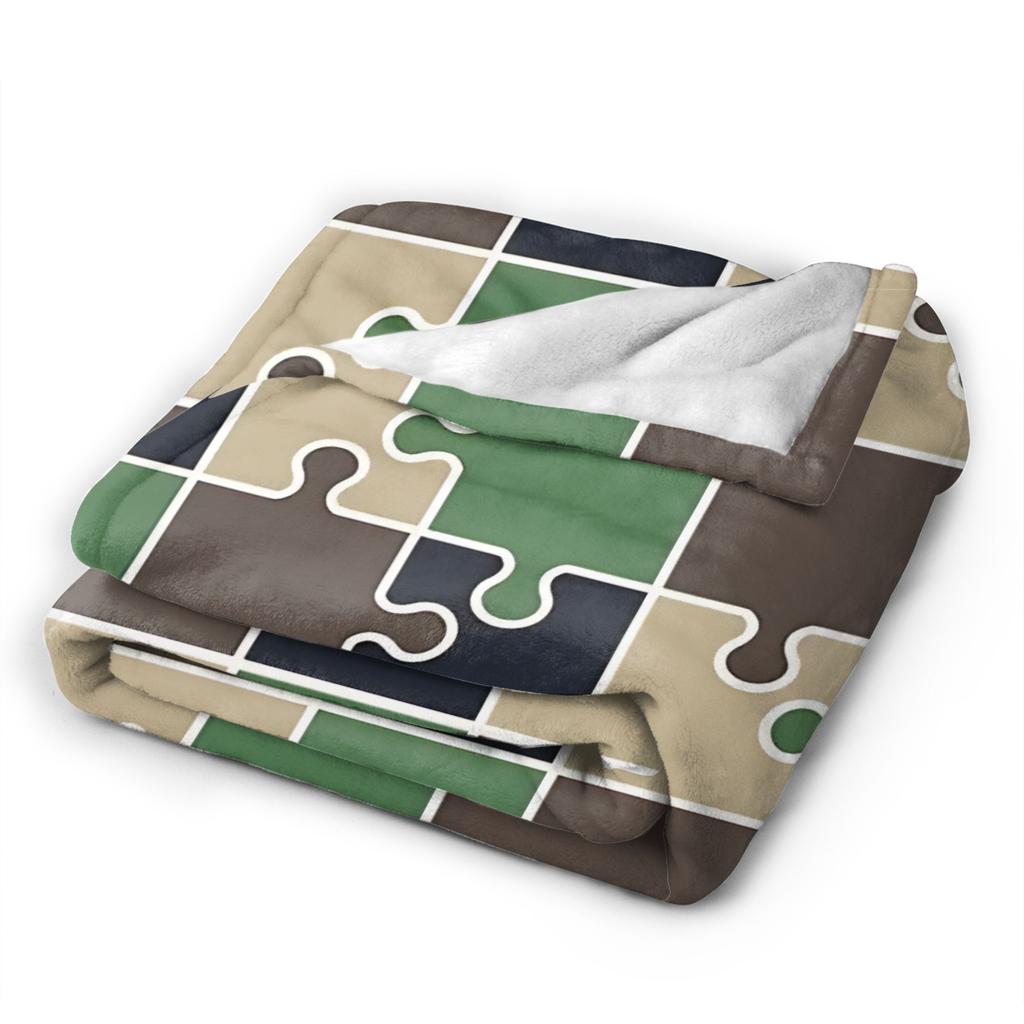 Puzzle Camouflage Pattern blanket Warm Funny Plush Throw blanket For Students Couch Bed Flannel Bedspread Bed Cover