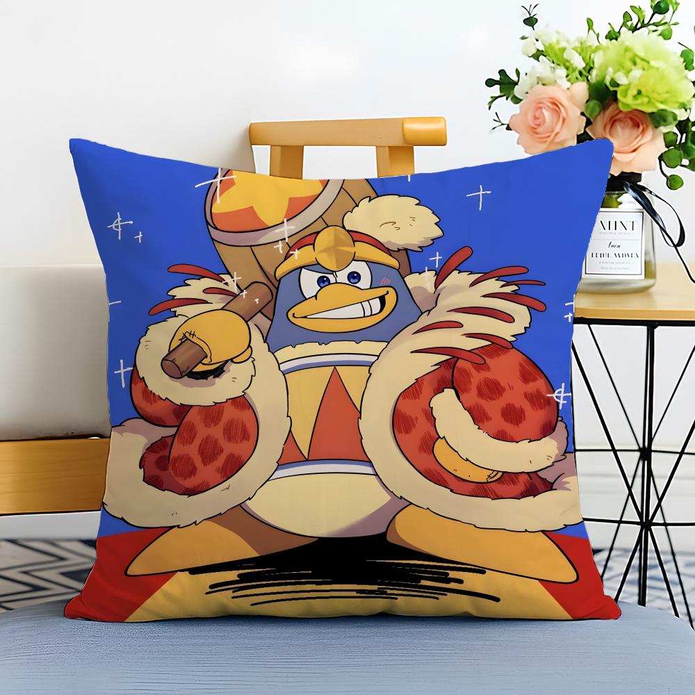 KKing Dedede Cushion Cover Washable Linen Pillowcase Soft for Sofa Bed Cozy Home Room Decor