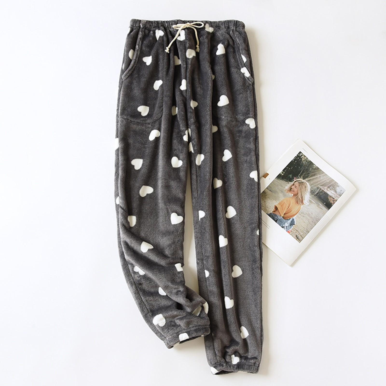 

Женские термофлисовые карманы пижамные теплые повседневные брюки домашние пижамные штаны XXL