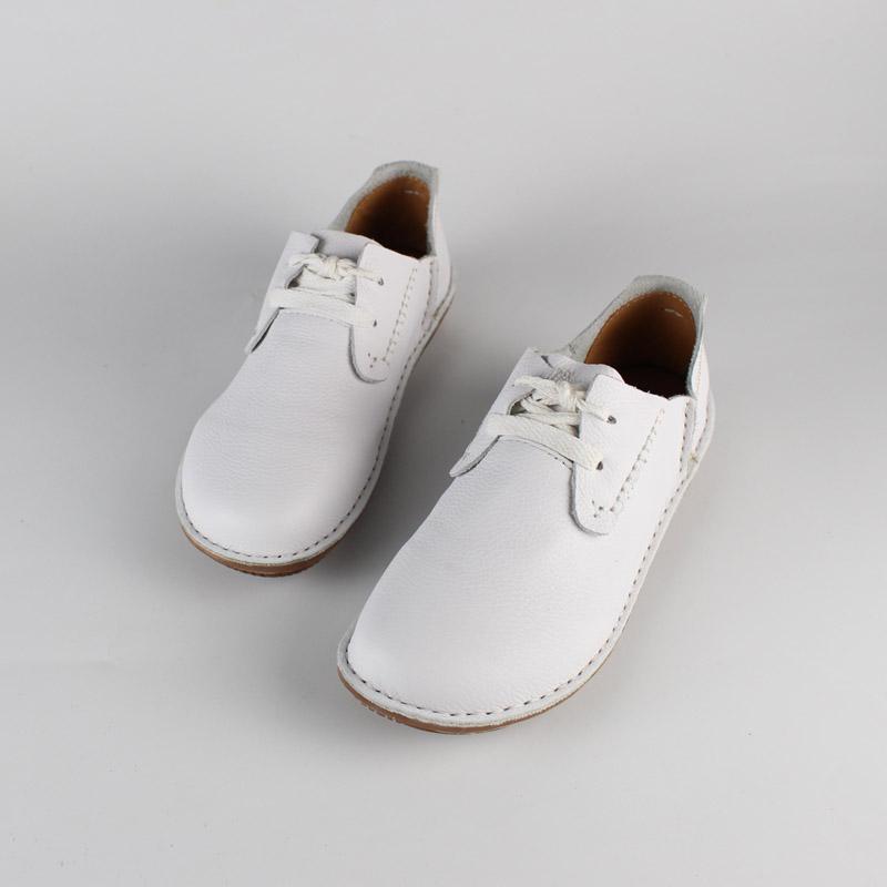 Fashion Retro Cowhide Flat Sole Women's Boots Casual Shoes Natural Genuine Leather Shoes Manual Sewing