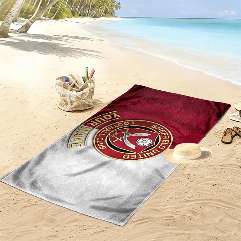 Serviette de plage imprimée Sheffield United F.C., Grande serviette douce à séchage rapide pour la plage, le camping, la natation