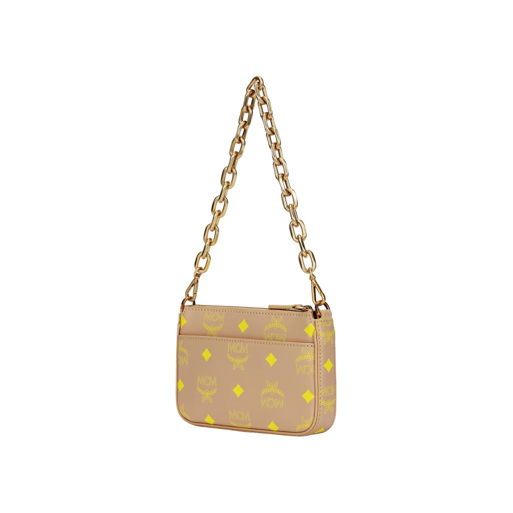 New MCM Leather Shoulder Bag, Portable Crossbody Bag Mini Women's Beige MYZCSSX01I6001
