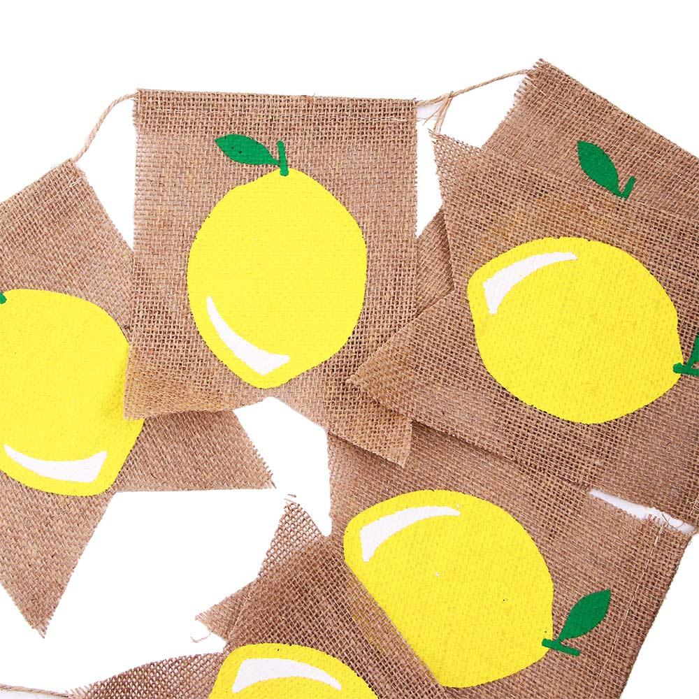Birthday Party Baby Shower Burlap Summer Lemon Banner Party Decoration Bunting Garland Flag Layout