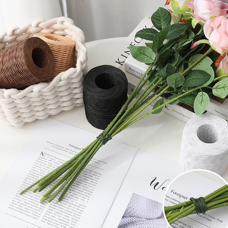 200m Blumendraht Papierseil, Papierseil zum Binden von Blumensträußen, Handgemachtes DIY Florales Fixierdraht Bindematerial, Floristikbedarf