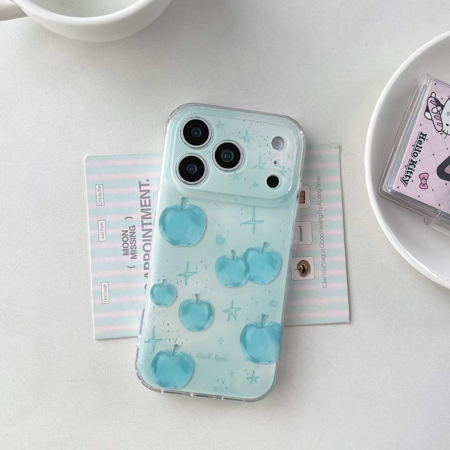 

Fresh Graffiti Blue iPhone 16/15 Case with Chain for Apple 17 Pro Max iPhone 15