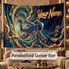 Astronaut Space (135) Theme Personalized Tapestry Custom Name Text Wall Hanging Tapestry Home Background Decoration