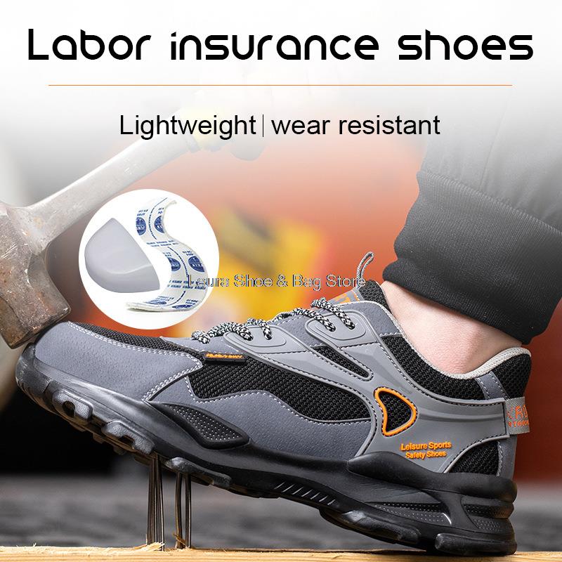 Modische Herren Sicherheitsschuhe ohne Stahlkappe Anti-Quetsch Anti-Stich Leichtgewichtige Arbeitssicherheitsstiefel Isolieren 6KV Herren Arbeitsschuhe Herren Sicherheit