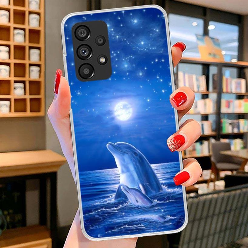 Ocean Animal Cute Dolphin Phone Case For Samsung Galaxy A17 A37 A57 A16 A26 A36 A56 A15 A25 A35 A55 A14 A24 A34 A54 A13 A23 A33