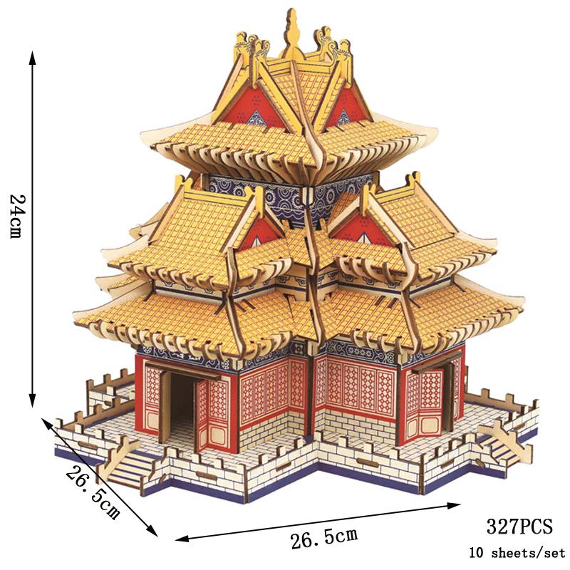 3D Wooden Puzzle Saint Basil's Cathedral Building House Kits Castle Villa Model Jigsaw Teen DIY Toys For Children Kids Gift