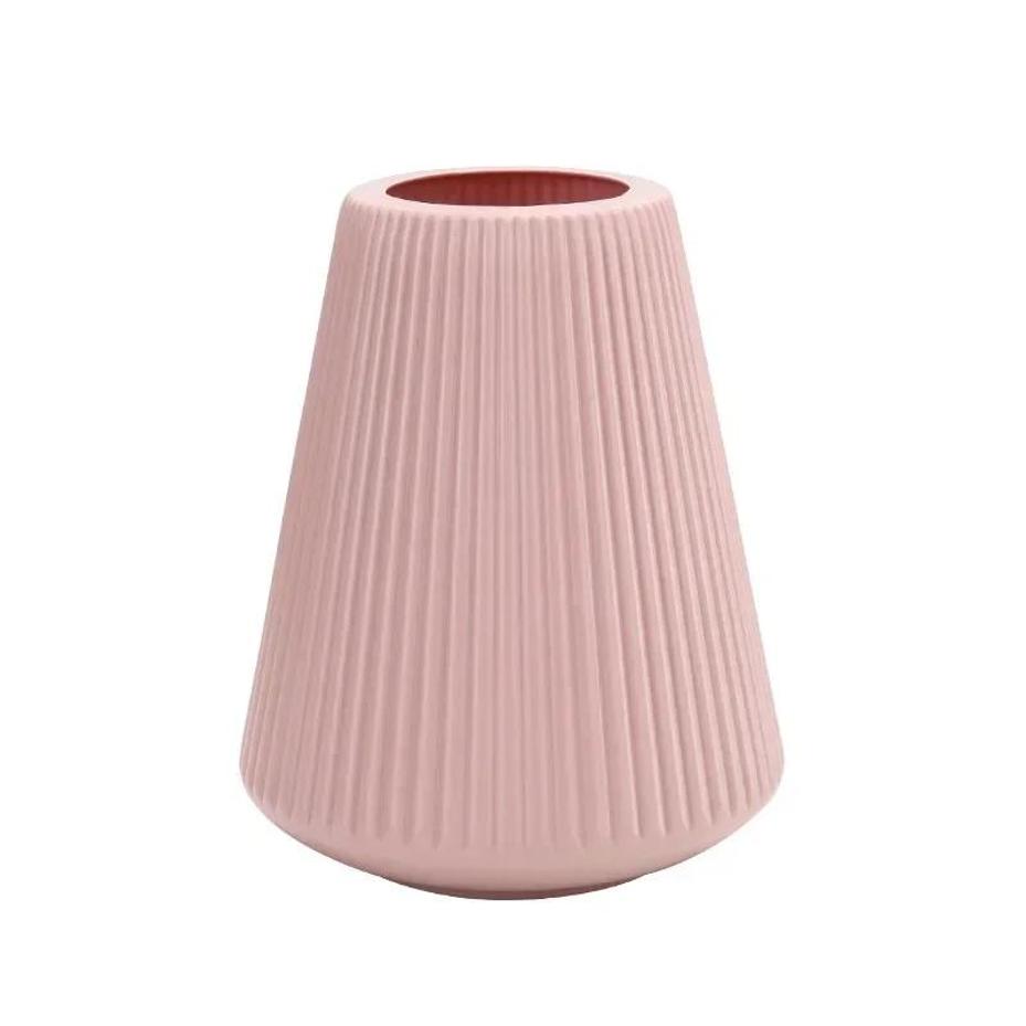1 Pcs New European Style Plastic Vase Flower Arrangement Hydroponic Plant Porcelain Home Nordic Decoration Living Room Decor