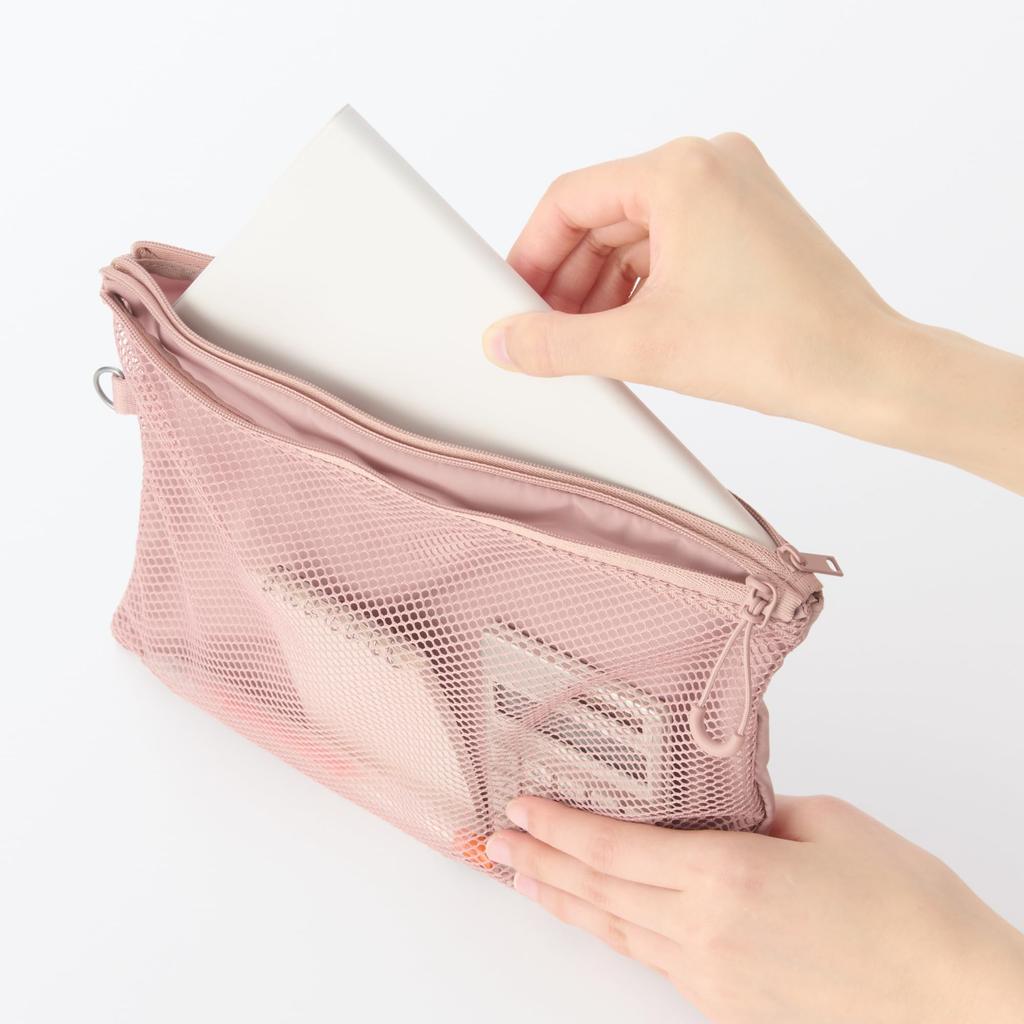 MUJI Polyester Double Zipper Case Large 19 X 27 84769566 - Pink, (approx. Cm)