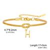 Stainless Steel 26-Letter Bracelet & Anklet with Double-Layer Knotted Snake Bone Chain