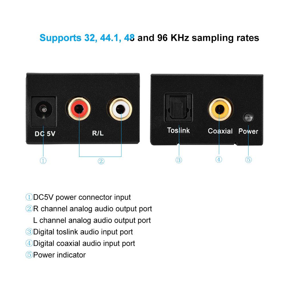 Digital Analog Audio Converter Optical Fiber To Analog Digital Audio Decoding