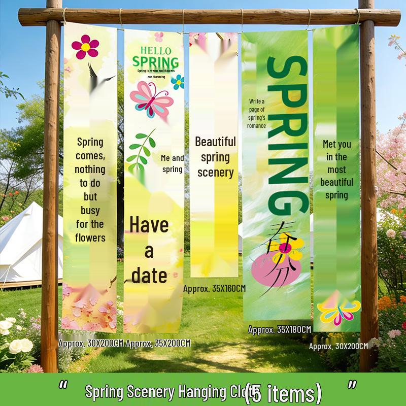 Spring Atmosphere Outdoor Picnic and Scenic Banner Decoration