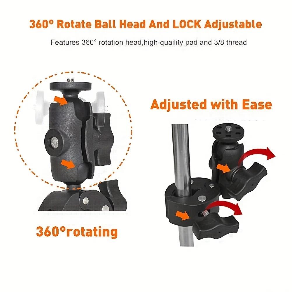 Sports Camera Mount for Motorcycle and Bicycle, 360° Rotating  , Compatible with Hero 13/12/11/10/9/8 Insta360 One X2/3/4, DJI