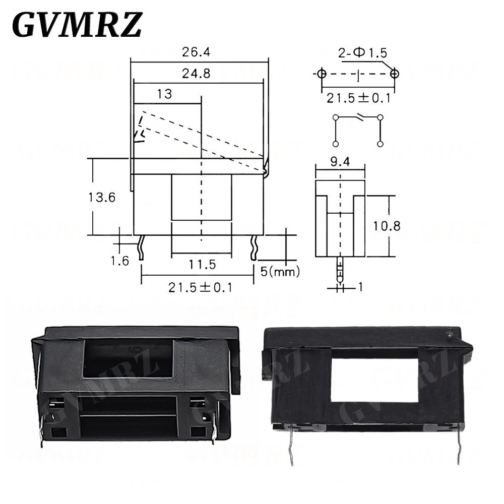 10PCS/lot BLX-A 5*20MM BLACK GLASS FUSE HOLDER 5*20 Insurance Tube Socket Fuseholder for 5X20MM 5X20 Fuse PCB BOARD
