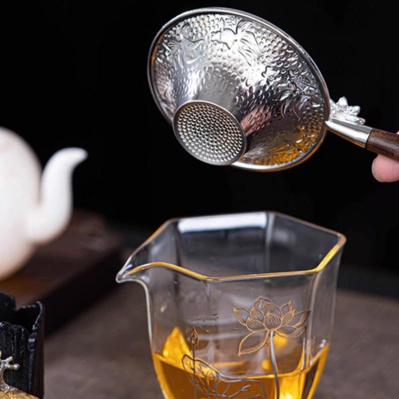 2PCS Mental Mesh Tea Strainer Stainless Steel Filter Sieve Teaware Lace Tea Drain Useful Tea Infusers Kitchen Accessories