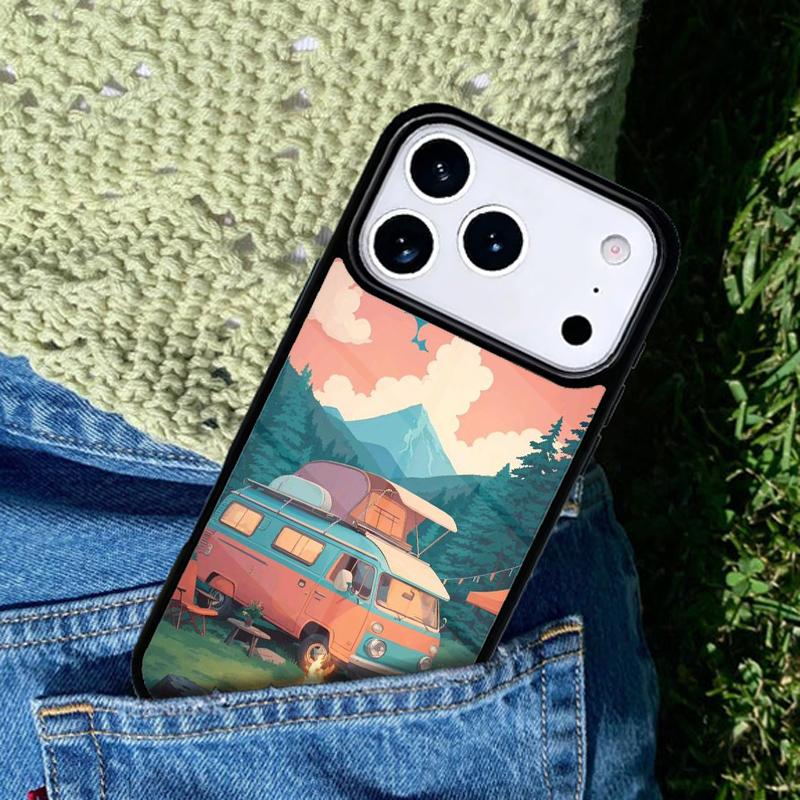 Camping Nature Mountain Soft Phone Case Cover for IPhone 11 12 13 14 15 16e 17 Pro Max Coque for IPhone 17 Air