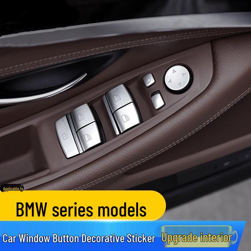 Decoratieve Stickers voor Binnenknoppen van BMW 1/3/5 Serie & X3/X5/X6 voor Raamhefschakelaars
