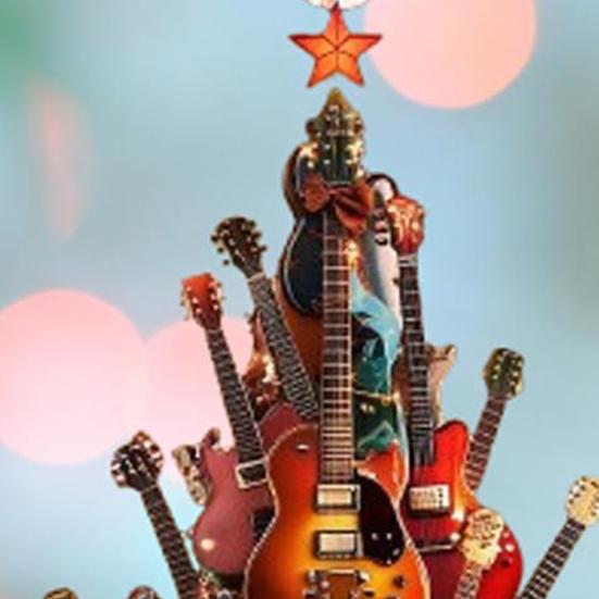 1/2Pcs Guitar Christmas Tree Ornaments Acrylic Pendants with Lanyard Easy To Hang Guitar Musical Instrument Ornaments