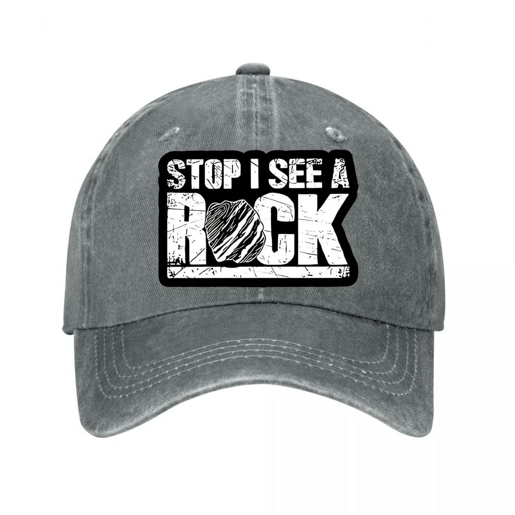 Stop I See A Rock Vintage Baseball Cap  New Vintage Washed Cotton Baseball Cap Parent Kids Sun Hats