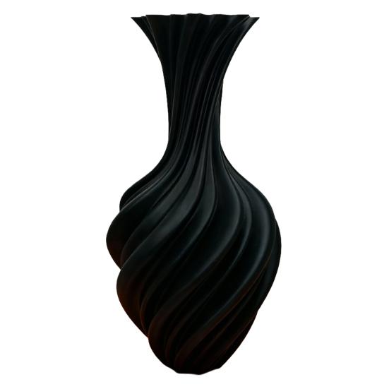 3D Printed Spiral Vase Flower Pot Modern Minimalist чёрный