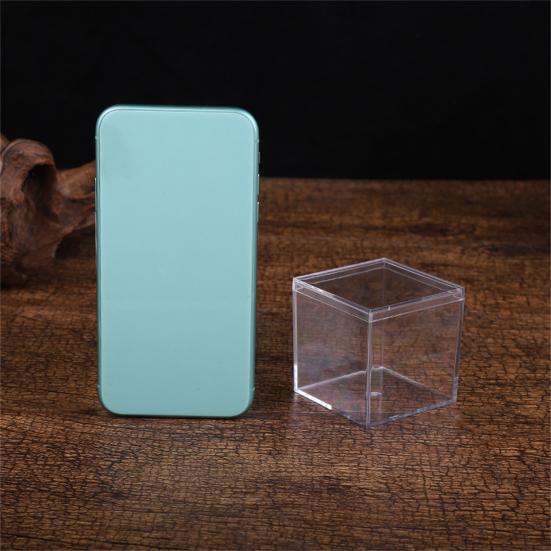 4Pcs Durable Candy Box Multiple Uses PS Transparent Cube Compact Portable Lid Case Organizer Container for Wedding