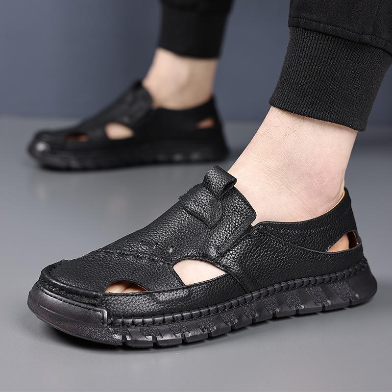 Sommer Herren Echtleder Sandalen Outdoor Flache Schuhe Wandersandalen Herren Strand Römische Sandale Plateau Mode Herren Sneaker