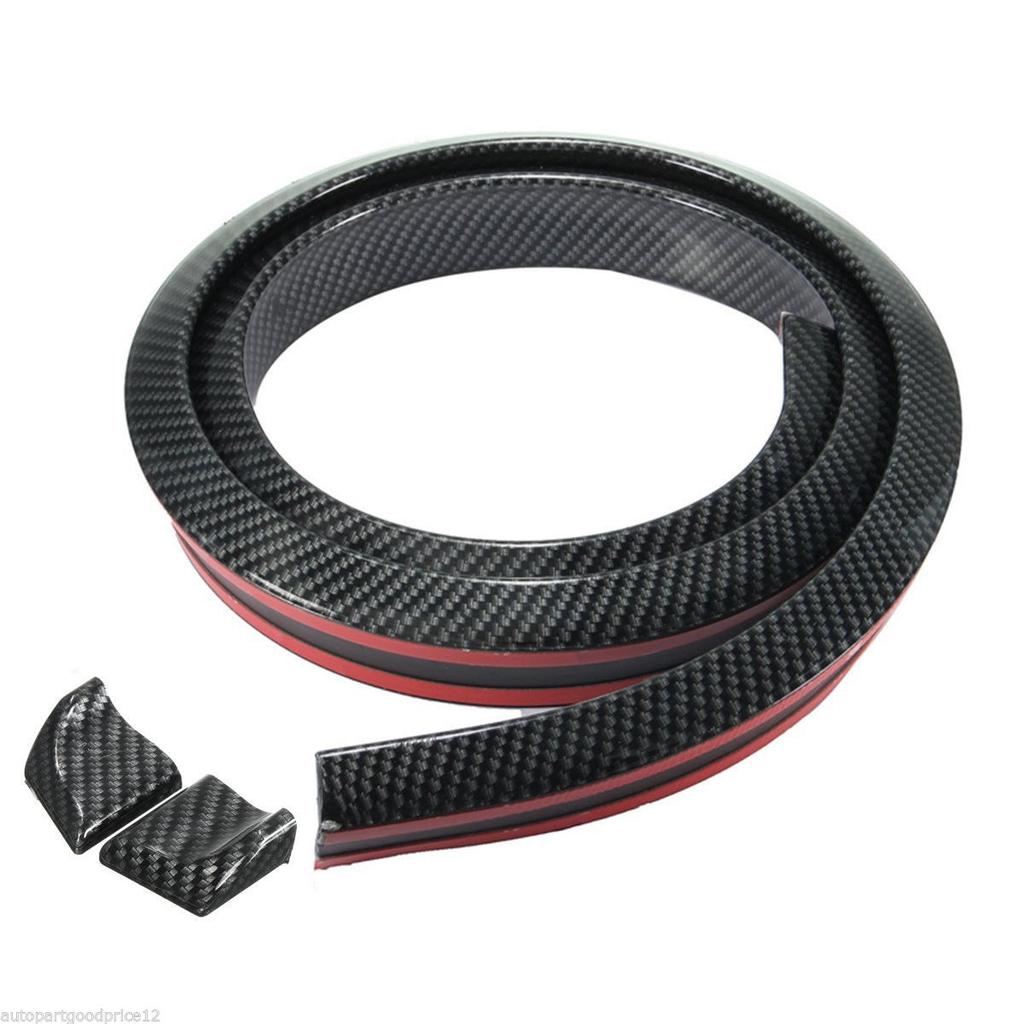 1.5 M Car Tail Carbon Fiber Spoiler Rubber Body Kit Trim Sticker Universal