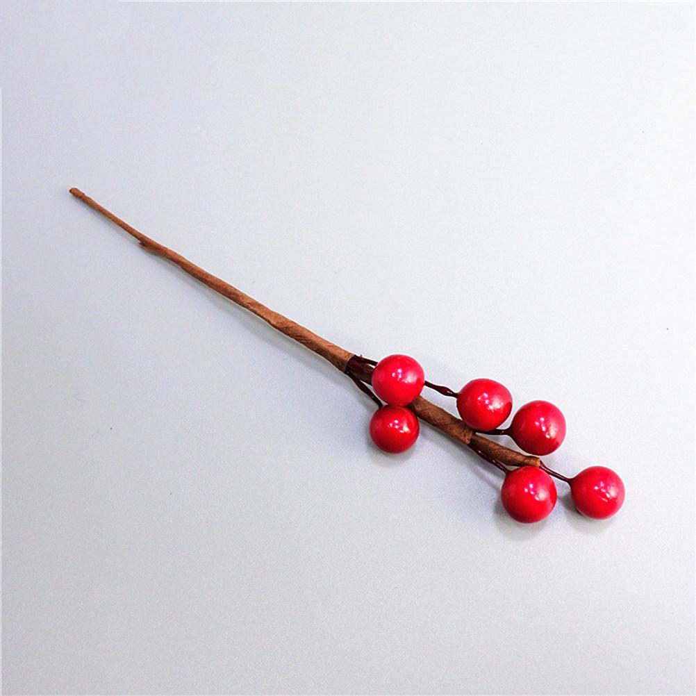 10Pcs Artificial Red Berry Twig DIY Berry Ornament Party Decoration Home Vase Christmas Photo Props Twig Decoration