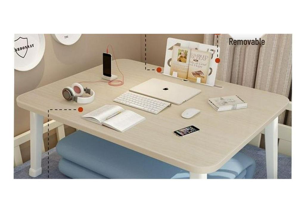 Folding Bedside Desk: Compact Floor Table for Bedroom & Dorm Study