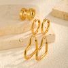 3 Pairs Heart-shaped Hoop Earrings for Women,Gold Plated Stainless Steel Geometric Earrings,High Polished Party Jewelry Gifts