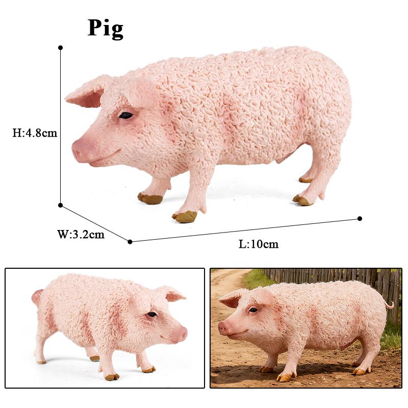 Oenux Poultry Farm Animals Model Simulation Pig Swine Sow Porcupine Boar Action Figures Figurine Lovely Educational Kids Toy