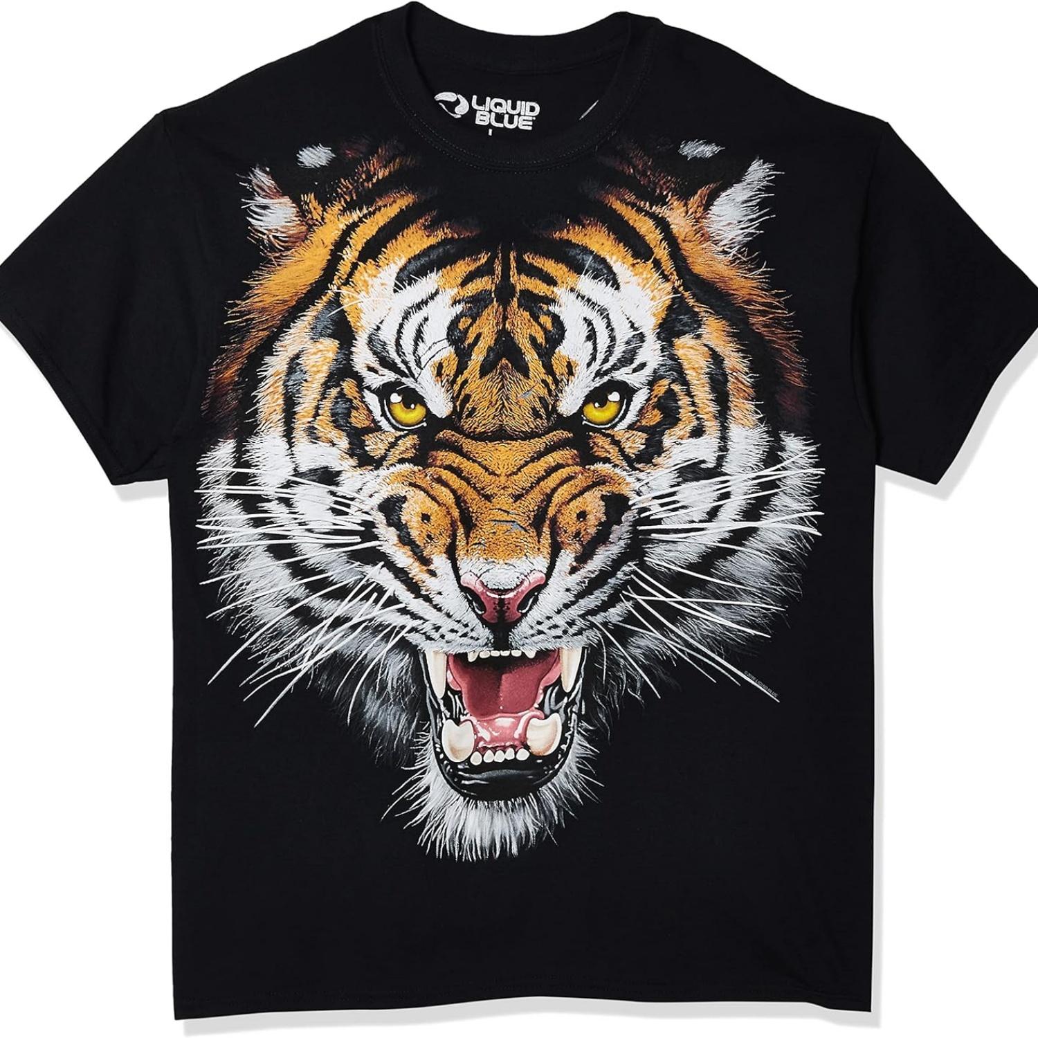 

Liquid Blue Men s Tiger Face T-Shirt XXXXXL чорний