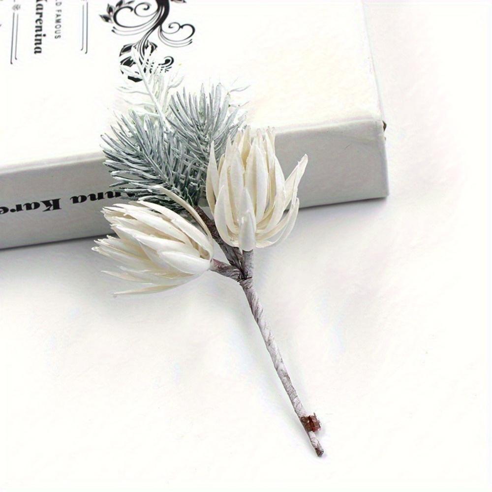 3Pcs Christmas Simulation Flower Bouquet Pine Needle Decorations DIY Handmade Materials Home Wedding Party Decorations
