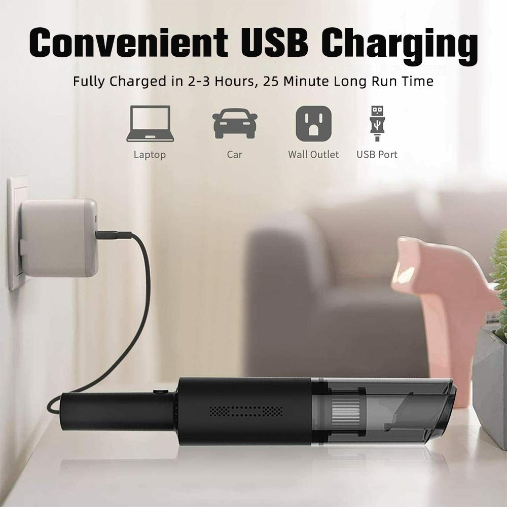 Aspirator auto portabil mini, upgrade, de mână, cu utilizare dublă umedă și uscată, aspirator de uz casnic/auto 20000PA 300W