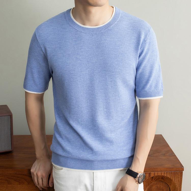 Wind Men's Short Sleeve Middle-Aged & Young Fashion Casual Versatile Breathable Comfortable Top