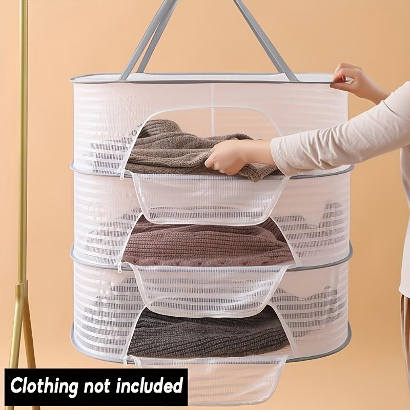 3-layer Foldable Mesh Drying Rack | Space-Saving Hanging Dryer for Fish, Vegetables & More | Ideal for Balcony Storage & Mother's Day Gift