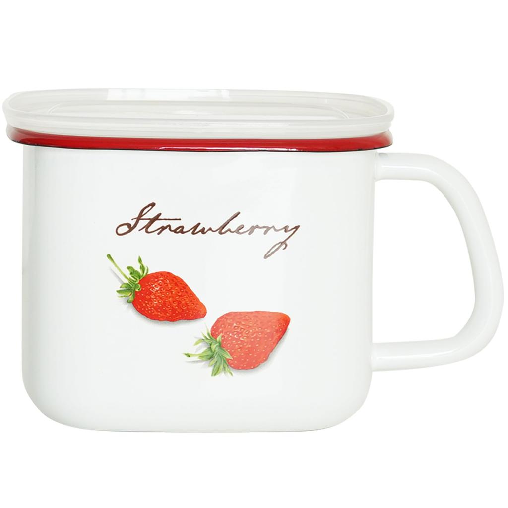 Fuji Enamel Strawberry Stockpot Square 1.5L STB-KP