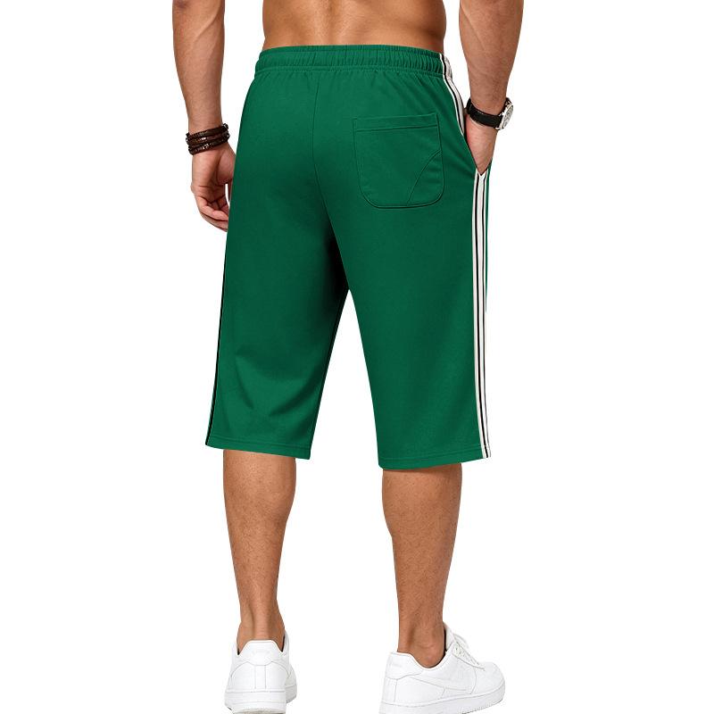 Pantaloncini Sportivi Estivi da Uomo in Maglia Traspirante con Elastico a Rete Sette Quarti Larghi da Spiaggia Uomo