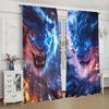 2-Panels Shanhaijing Divine Beast Theme Printed Curtains   Shade and Privacy Protection   Suitable for Decorating Various Rooms
