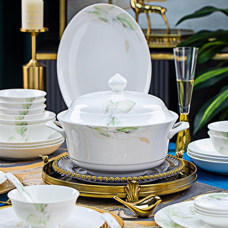 Set di 56 Pezzi di Porcellana Ossea Stile Jingdezhen