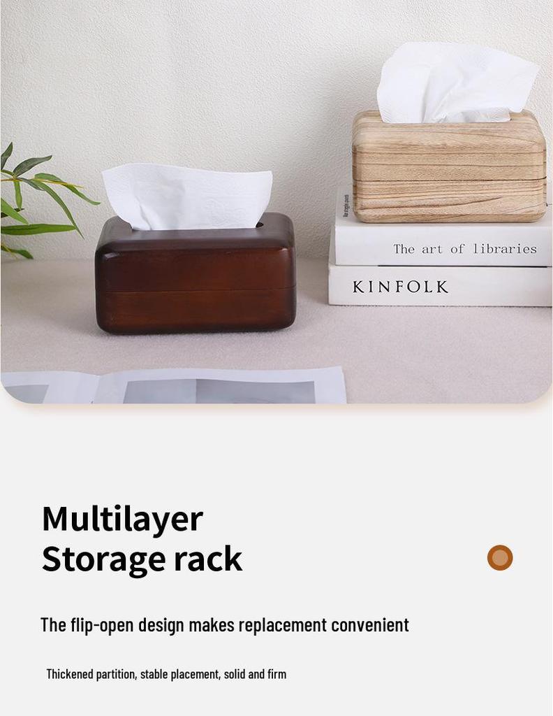 Wooden Tissue Box Holder: Eco-Friendly Design for Living Room, Coffee Table, or Office Desk