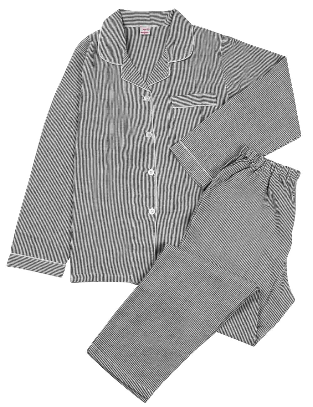 

Gifts of Brilliance Gauze Pinstripe Women s Pajamas, (XL, Gray) PJ_3141