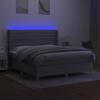 VidaXL Slat Bed Base with Mattress and LED, Upholstered Bed, Double Bed, Adult Bed for Interior Bedroom, 3138965
