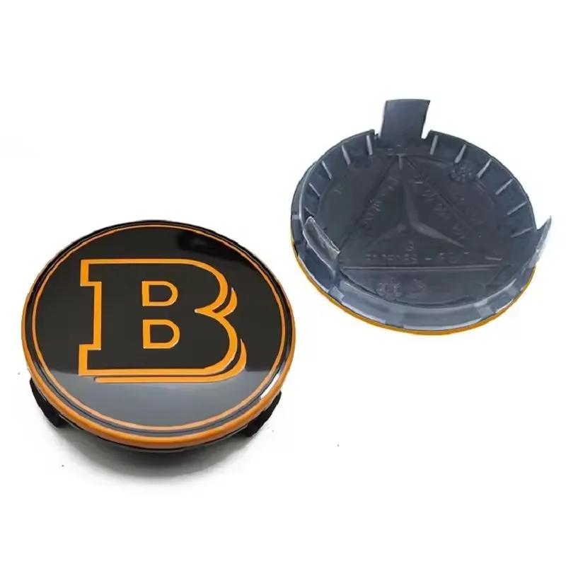 4Pcs 75mm Brabus Logo Car Emblem Wheel Center Hub Cap Accessories AMG Apple  For Mercedes Benz W204 GLA GLC CLA W205 W203 W206
